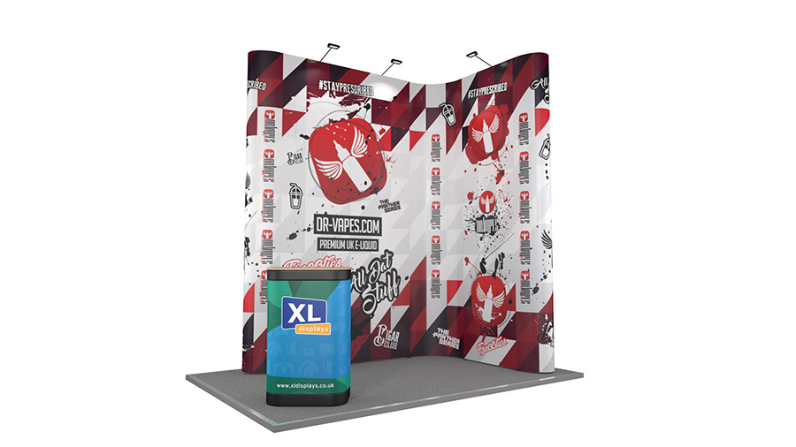 3m x 2m XL Jumbo Pop Up L-Shaped Exhibition Stand